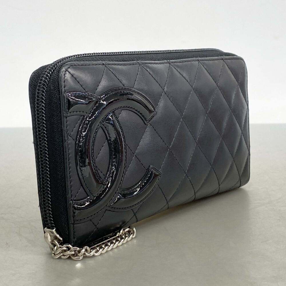 CHANEL Black Lambskin Leather Wallet - Picture 2 of 10
